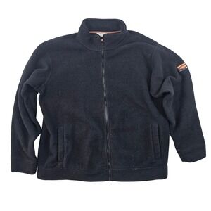Orvis Mens XL Classic Collection Full Zip Fleece Jacket Black Outdoor Pile Coat